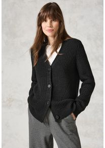 Cecil Damen Cardigan, schwarz, casual, Gr. XXL, unifarben, Stoff, 84% Polyacryl, 16% Viskose, Strickjacken, mit Materialmix