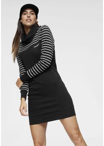 Kangaroos Damen Sweatkleid, schwarz-weiß, casual, Gr. 36, Interlock, Obermaterial: 100% Baumwolle, Kleider, Mini-Länge, lässiger Stil, aus 100%