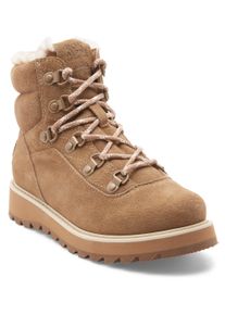 Roxy Damen Schnürboots "BRADIE", Gr. 37, braun, Leder, unifarben, sportlich, Schuhe, Winterstiefel, Schnürstiefel, Winterschuhe, gefüttert
