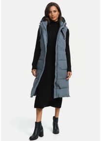 Marikoo Damen Steppweste "Narikaa", blau, Gr. XXL, Obermaterial: 100% Polyester; Innenmaterial: 100% Polyester, Westen, mit weichem Teddyfell