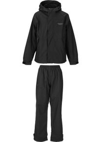 WEATHER REPORT Kinder Regenanzug "Jagger Jr AWG Rain", schwarz, sportlich, Gr. 164, unifarben, 100% Polyester, Sportanzüge, mit wasser- und