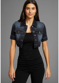 Arizona Damen Jeansjacke, blau, Basic, Gr. 52, Denim/Jeans, Obermaterial: 98% Baumwolle, 2% Elasthan, Jacken, aus Baumwollmischung, figurbetont,