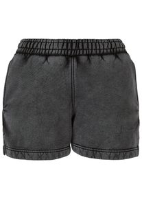 Urban Classics Damen Sweatshorts "Urban Classics Damen Ladies Stone Washed Shorts", schwarz, Gr. 5XL, unifarben, 70% Baumwolle, 30% Polyester, Hosen