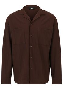 DEF Herren Langarmhemd "DEF DEF Cali Shirt", braun, Gr. XL, unifarben, 97% Baumwolle, 3% Elasthan, Hemden