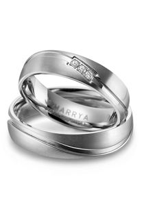 MARRYA Damen Verlobungsring "Edelstahl Ringe Trauringe Eheringe Partnerringe", 62, Edelstahl, silber, Edelstahl, Fingerringe