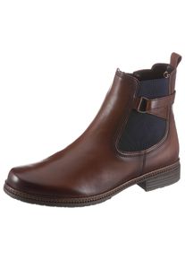 Gabor Damen Chelseaboots, Gr. 40, braun, Kalbsleder, Elastischer Einsatz, used, klassisch, Schuhe, Blockabsatz, Stiefelette, Businessmode mit