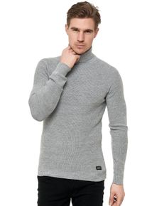 Rusty Neal Herren Rollkragenpullover, grau, sportlich, Gr. XXL, unifarben, 82% Polyacryl, 10% Polyamid, 8% Elasthan, Pullover, mit stilvollem