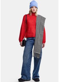Pieces Damen Strickpullover "PCNELL LS HIGH NECK KNIT NOOS", rot, casual, Gr. XL, unifarben, Strick, Obermaterial: 63% Polyacryl, 21% Polyester, 16%