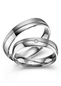 MARRYA Damen Verlobungsring "Titan Ringe Trauringe Eheringe Partnerringe", 68, Titan, silber, Titan, Fingerringe