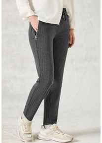 Cecil Damen Stoffhose, grau, casual, Gr. M, gestreift, Stoff, 67% Polyester, 30% Viskose, 3% Elasthan, Hosen, Middle Waist