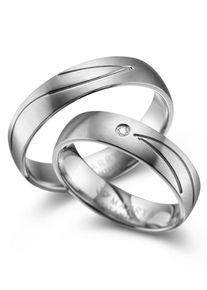 MARRYA Damen Verlobungsring "Titan Ringe Trauringe Eheringe Partnerringe", 68, Titan, silber, Titan, Fingerringe