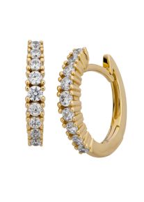 OROLINO Damen Paar Creolen "Gold 333 mit 18 weißen Zirkonia-Steinen", ONE-SIZE, Gold, gelb, Gold, Ohrringe