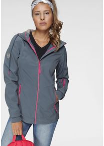 Damen Softshelljacke "aus recyceltem Polyester", blau, sportlich, Gr. 44, OCEAN SPORTSWEAR, Softshell, Obermaterial: 96% Polyester, 4% Elasthan.
