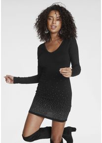 Melrose Damen Strickkleid, schwarz, feminin, Gr. 38, unifarben, Feinstrick, Obermaterial: 70% Viskose, 30% Polyamid, Kleider, für elegante Anlässe,