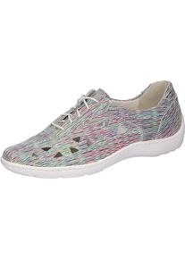 Waldläufer WALDLÄUFER Damen Schnürschuh "HENNI", Gr. 7, bunt, Veloursleder, sportlich, Schuhe, Freizeitschuh, Halbschuh, Komfortschuh in Schuhweite H = sehr weit