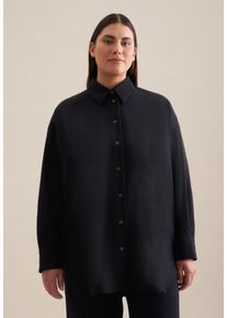 Seidensticker Damen Longbluse "Schwarze Rose", blau, Gr. 48, unifarben, 39% Wolle 33% Polyethylen 14% Viskose 13% Polyamid 1% Elastan, Blusen,