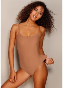 Lascana Damen Body, Gr. 32, braun, Obermaterial: 77% Polyamid, 23% Elasthan, unifarben, Basic, Bodies, aus elastischer Microfaser-Qualität