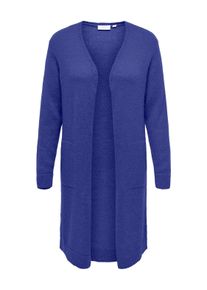 Only CARMAKOMA Damen Strickjacke "CARANNIE LIFE LS LONG OPEN CARDIGAN KNT", blau, casual, Gr. M, unifarben, Strick, Obermaterial: 100% Polyester,