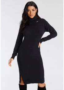 Bruno Banani Damen Strickkleid, schwarz, feminin, Gr. 40, clean, unifarben, Strick, Obermaterial: 50% Viskose, 28% Polyester, 22% Polyamid, Kleider,