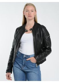Mustang Damen Bikerjacke "31021532", schwarz, Gr. XXL, Obermaterial: 100% Lammleder / Innenfutter: 100% Baumwolle / Ärmelfutter: 100% Polyester /