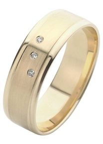 Firetti Trauring "Schmuck Geschenk Gold 375 Hochzeit Ehering Trauring "LIEBE"", 22, 0,015 ct SI = kleine Einschlüsse mit Brillanten, Gelbgold 375,