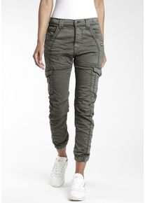 Gang Damen Cargohose "94GISELLE", grün, modisch, Gr. 31, unifarben, Web, Obermaterial: 81% Baumwolle, 16% Polyester, 3% Elasthan, Hosen, mit