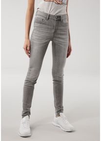 Kangaroos Damen 5-Pocket-Jeans "SUPER SKINNY HIGH RISE", grau, Basic, Gr. 40, Abriebeffekte, Denim/Jeans, Obermaterial: 67% Baumwolle, 21% Polyester,