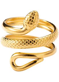 Firetti Damen Fingerring "Schmuck Geschenk Damenring Schlange", 7 g, Edelstahl, gold, Edelstahl, Fingerringe, Made in Germany