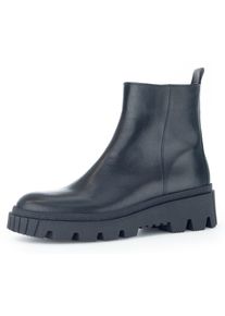 Gabor Damen Stiefelette, Gr. 38,5, schwarz, Kalbsleder, unifarben, Abriebeffekte, modisch, Schuhe, Keilabsatz, Stiefelette mit markanter Laufsohle