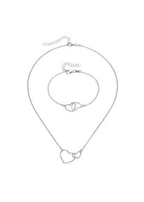 Smart Jewel Damen Schmuckset "mit Herzen, Silber 925", Onesize, silber, Silber 925 (Sterlingsilber), Schmuck-Sets