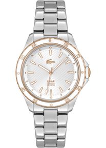 Lacoste Damen Quarzuhr "SANTORINI", silber, Armbanduhren, Armbanduhr, Damenuhr, Mineralglas, analog, Edelstahlarmband