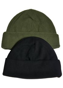 Urban Classics Damen Beanie "Urban Classics Unisex Fleece Beanie 2-Pack", grün, Kunstfaser, Mützen