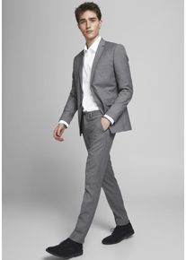 Jack & Jones JACK & JONES Herren Anzug "JPRFRANCO SUIT NOOS", grau, modisch, Gr. 46, meliert, Web, Obermaterial: 78% Polyester, 17% Viskose, 4% Elasthan, 1%