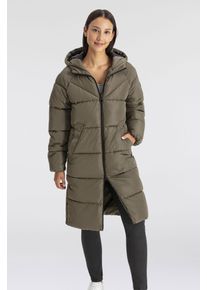 Only Damen Steppmantel "ONLAMAND LONG PUFFER COAT CS OTW", grün, modisch, Gr. XXL, unifarben, Web, Steppware, Obermaterial: 100% Polyester, Mäntel,