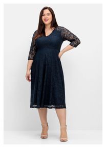 sheego Damen Cocktailkleid "Große Größen", blau, elegant, Gr. 46, unifarben, Obermaterial: 100% Polyamid;Futter: 100% Polyester, Kleider, aus