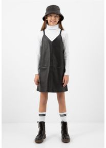 Gulliver Damen Jerseykleid, schwarz, casual, Gr. 164, unifarben, 100% Polyurethan, Kleider, aus weichem Kunstleder