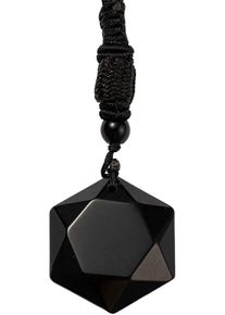 Firetti Damen Kette mit Anhänger "Schmuck Geschenk Halsschmuck Halskette Hexagon", Acryl-Nylon, L: 66cm B: 3mm, schwarz, Acryl, Nylon, B:3mm,