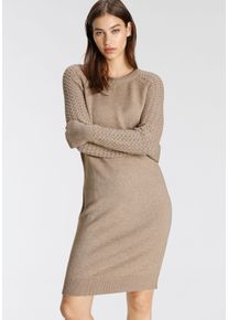 Tamaris Damen Strickkleid, beige, feminin, Gr. 42, Strick, Obermaterial: 50% Viskose, 28% Polyester, 22% Polyamid, Kleider, bis Mitte des