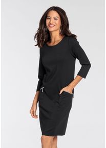 Laura Scott Damen Jerseykleid, schwarz, feminin, Gr. 44, Milano Rib, Obermaterial: 68% Viskose, 25% Polyester, 7% Elasthan, Kleider, festlich, kurzes