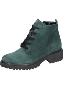 Waldläufer WALDLÄUFER Damen Schnürboots "H-LUISE", Gr. 5, grün, Veloursleder, unifarben, elegant, Schuhe, Stiefelette, Blockabsatz, in bequemer Schuhweite G (=