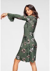 Laura Scott Damen Jerseykleid, grün, feminin, Gr. 36, geblümt, Jersey, Obermaterial: 95% Viskose, 5% Elasthan, Kleider, festliche Anlässe, langes
