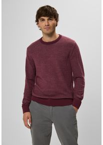Street One MEN Herren Rundhalspullover, rot, casual, Gr. XL, unifarben, Web, 100% Baumwolle, Pullover, in Melange Optik