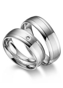 MARRYA Damen Verlobungsring "Edelstahl Ringe Trauringe Eheringe Partnerringe", 56, Edelstahl, silber, Edelstahl, Fingerringe