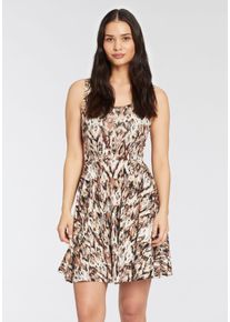 Laura Scott Damen Sommerkleid, bunt, feminin, Gr. 38, gemustert, Jersey, Obermaterial: 95% Viskose, 5% Elasthan, Kleider, figurbetonte Passform,