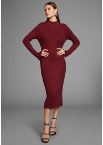 HECHTER PARIS Damen Strickkleid, rot, feminin, Gr. 36, Rippstrick, Obermaterial: 70% Viskose, 30% Polyamid, Kleider, wadenlang, elegant, aus