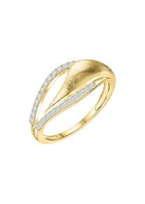 Diamonds by Ellen K. Damen Fingerring "585 Gold zweifarbig mit 24x Zirkonia weiß", 056 (17,8), Gold, gelb, FASCINATION BY ELLEN K., Gold, Fingerringe