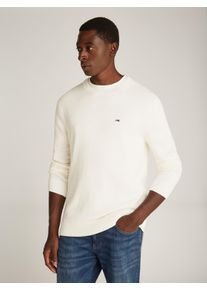 Tommy Jeans Herren Strickpullover "TJM SLIM ESSNTLS C-NECK SWEATER", weiß, casual, Gr. XXXL, unifarben, Strick, Obermaterial: 100% Baumwolle,