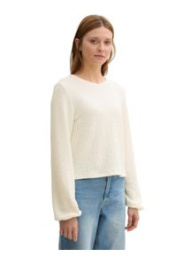 Damen Schlupfbluse, weiß, casual, Gr. XXL, Tom Tailor Denim, unifarben, Jersey, Obermaterial: 98% Polyester, 2% Elasthan, Blusen, mit Struktur