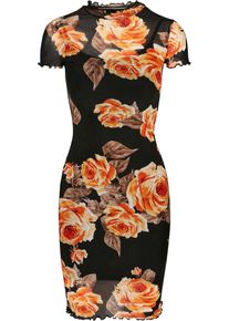 Urban Classics Damen Shirtkleid "Urban Classics Damen Ladies Mesh Double Layer Dress", orange, klassisch, Gr. XS, unifarben, 94% Polyamid, 6%