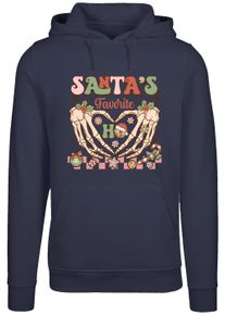 F4NT4STIC Damen Kapuzenpullover "Santas favorite Ho Ho Ho Christmas", blau, casual, Gr. M, Obermaterial: 65% Baumwolle, 35% Polyester, Pullover,